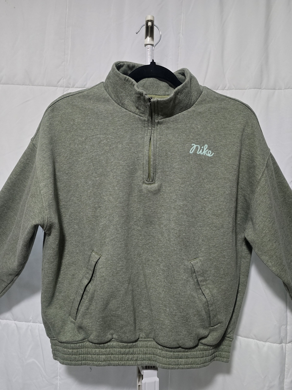 Nike Men's Olive Green Half-Zip Pullover